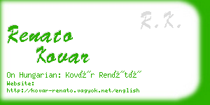 renato kovar business card